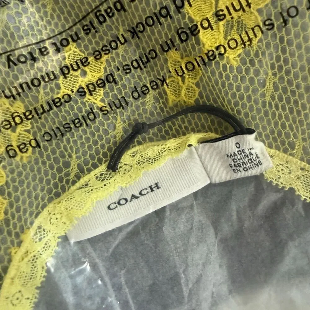 NWT COACH Yellow Ruffle Lace Slip Dress Size 0 $1295 Retail